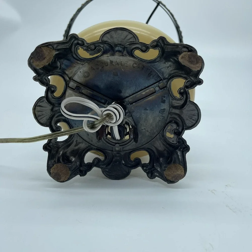 Vintage Electric Parlor Lamp  Hurricane Hand‎ Painted Globe Bottom Only